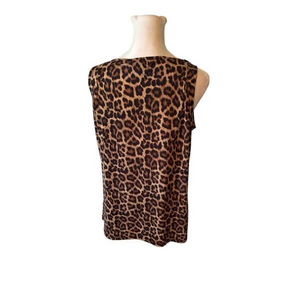Michael Kors Womens Top, size Large, Leopard Print, Cowl Neckline - Picture 2 of 7